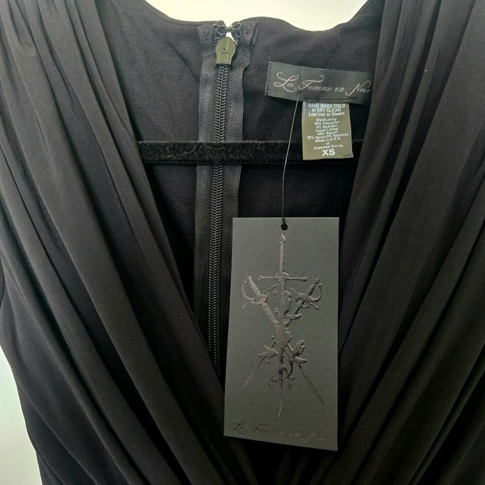 Art Deco Ruched Gown by La Femme En Noir - Picture 3 of 5